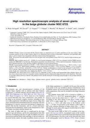 High Resolution Spectroscopic Analysis of Seven Giants in the Bulge Globular Cluster NGC 6723