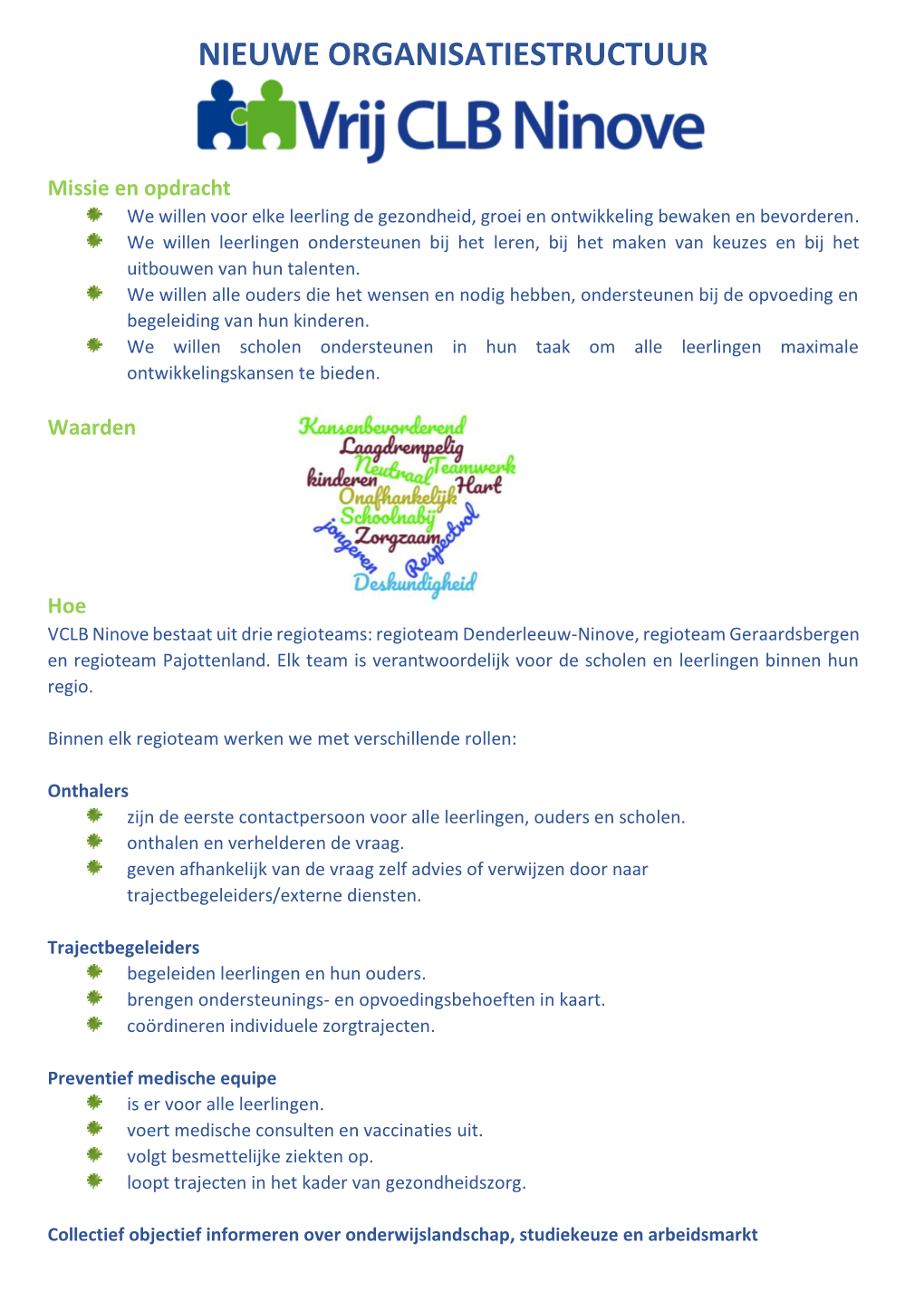 Nieuwe Organisatiestructuur