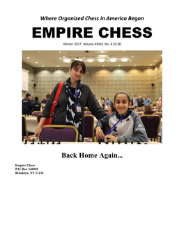 EMPIRE CHESS Winter 2017 Volume XXXIX, No