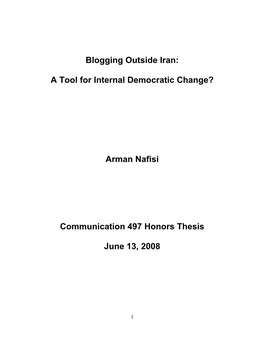 Blogging Outside Iran