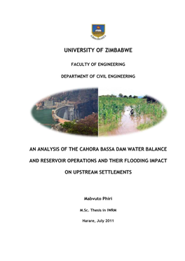 An Analysis of the Cahora Bassa Dam Water Balance and Impact of Reservoir Operations on Upstream Settlements