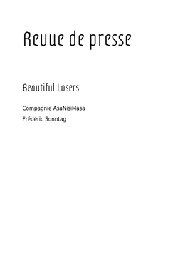 Revue De Presse Du Spectacle (PDF)