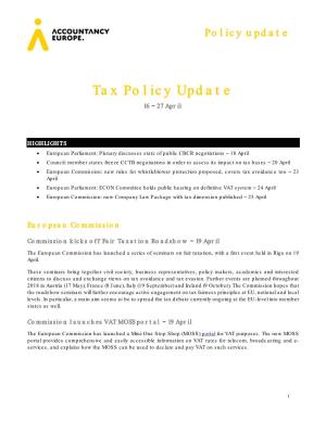 Tax Policy Update 16 27 April