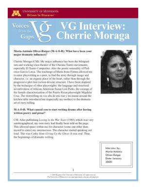 VG Interview: Cherrie Moraga