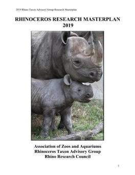 Rhinoceros Research Masterplan 2019