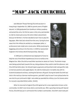 “Mad” Jack Churchill