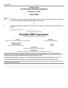 Echostar DBS Corporation (Exact Name of Registrant As Specified in Its Charter)