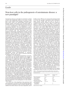 Leader Non-Host Cells in the Pathogenesis of Autoimmune Disease