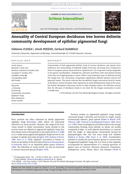 Annuality of Central European Deciduous Tree Leaves Delimits Community Development of Epifoliar Pigmented Fungi