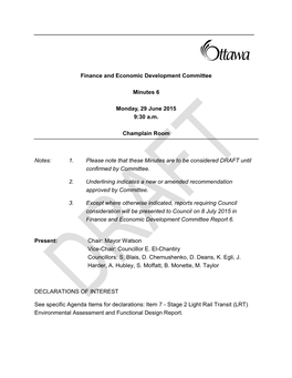 Finance and Economic Development Committee Draft Minutes