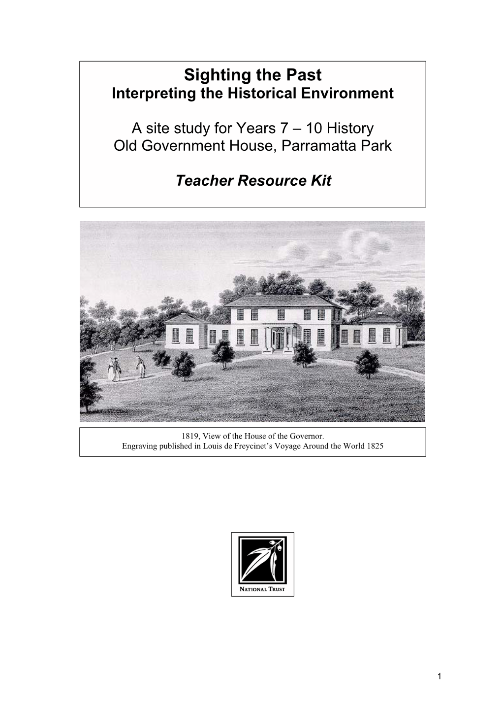 10 History Old Government House, Parramatta Park Teacher Resource