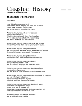 The Canticle of Brother Sun
