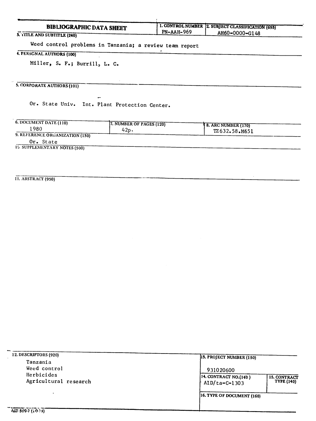 Nbilograpi Bibliographic Data Sheet