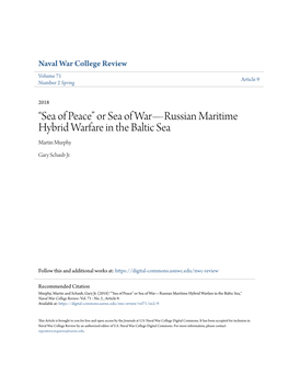 Or Sea of War—Russian Maritime Hybrid Warfare in the Baltic Sea Martin Murphy