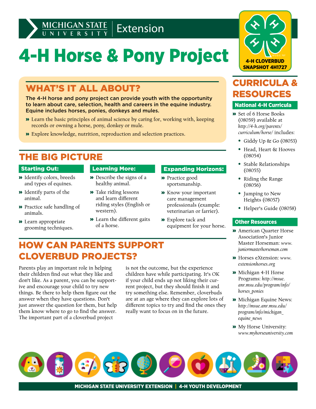 4-H Cloverbuds Horse and Pony Project Snapshot