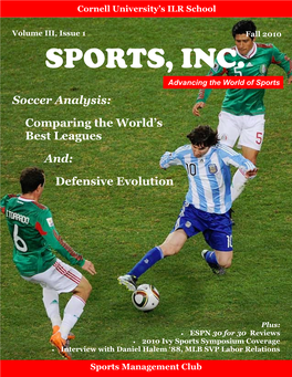 SPORTS, INC. Advancing the World of Sports Soccer Analysis