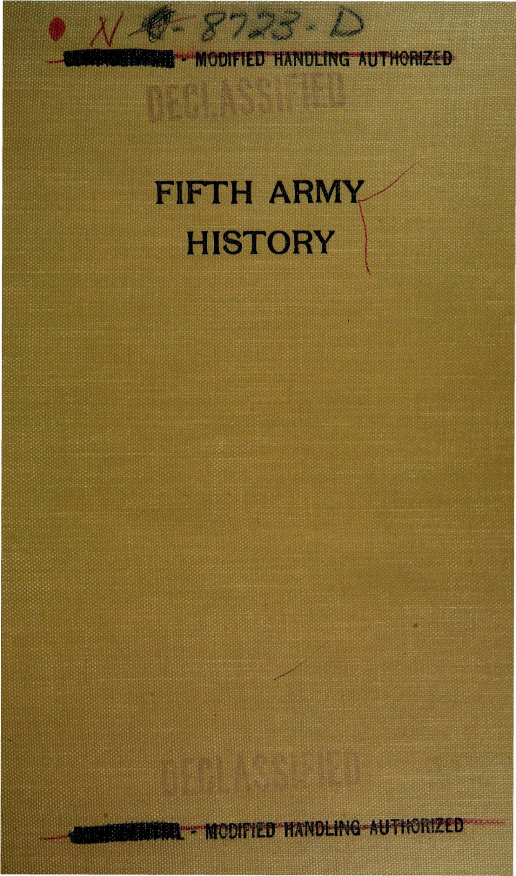 FIFTH Armyr HISTORY 1 FIFTH ARMY HISTORY