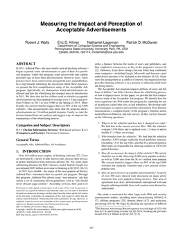 Measuring the Impact and Perception of Acceptable Advertisements