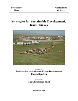 Strategies for Sustainable Development, Kars, Turkey