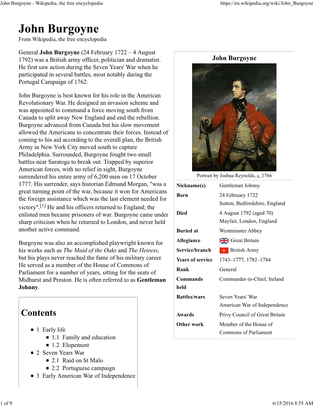 John Burgoyne - Wikipedia, the Free Encyclopedia