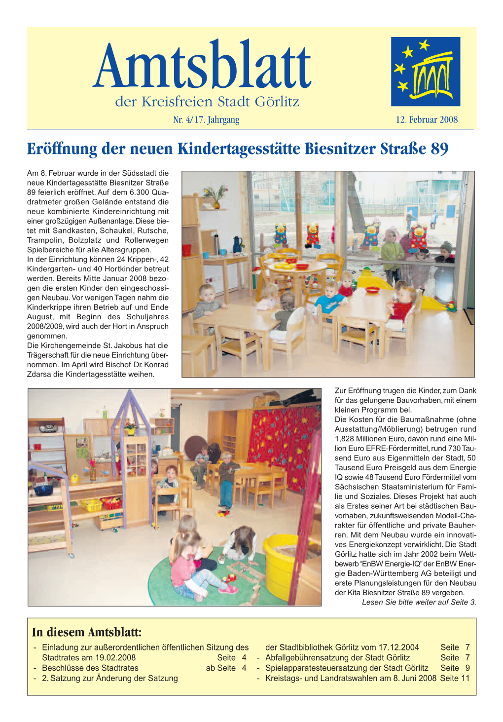 Amtsblatt Der Großen Kreisstadt Görlitz, Ausgabe 2008, Nr. 04