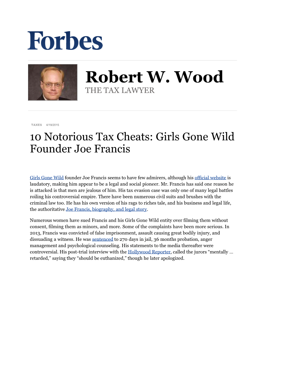 10 Notorious Tax Cheats: Girls Gone Wild Founder Joe Francis