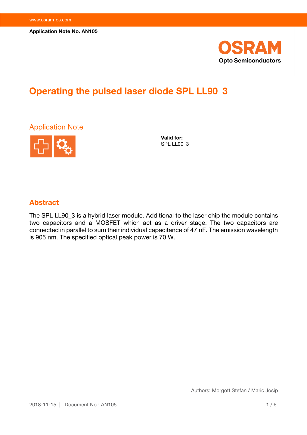 AN105 Operating the Pulsed Laser Diode SPL LL90 3.Fm