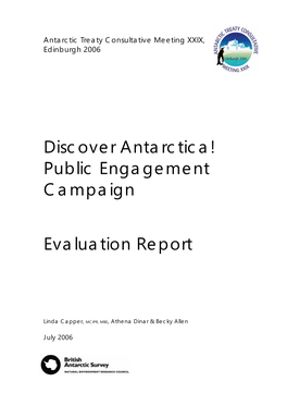 Discover Antarctica! Public Engagement Campaign Evaluation