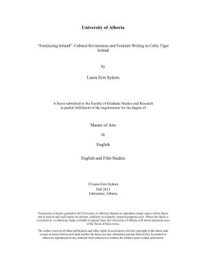Feminizing Ireland”: Cultural Revisionism and Feminist Writing in Celtic Tiger Ireland