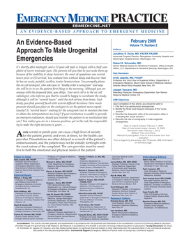 An Evidence-Based Approach to Male Urogenital Emergencies Davis, J, Schneider, R