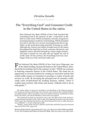 And Consumer Credit in the United States in the 1960S