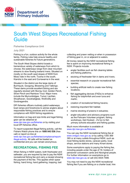 South West Slopes Recreational Fishing Guide