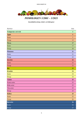 Pomologen 1/2001 – 3/2021