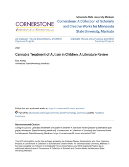 Cannabis Treatment of Autism in Children: a Literature Review