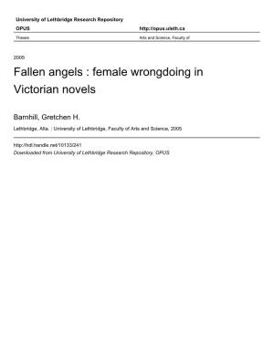 Fallen Angels : Female Wrongdoing in Victorian Novels