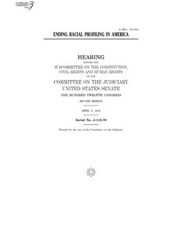 Ending Racial Profiling in America Hearing Committee