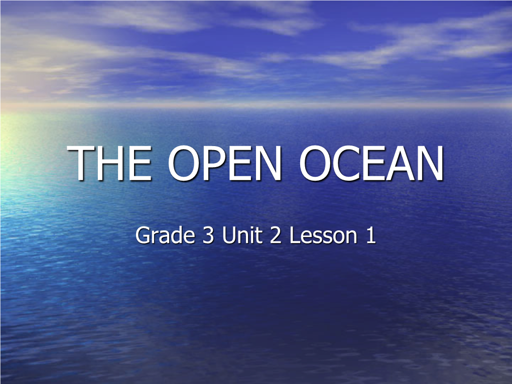 The Open Ocean Presentation