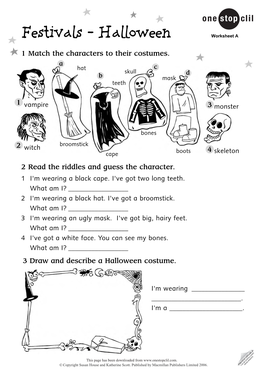Festivals - Halloween Worksheet A