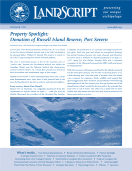 Property Spotlight: Donation of Russell Island Reserve, Port Severn by Brooks Greer, Land Protection Program Manager, and Donor Dave Russell