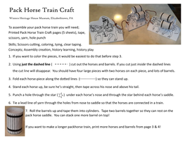Pack Horse Train Craft