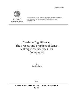 Stories of Significance: the Process and Practices of Sense- Making in the Sherlock Fan Community