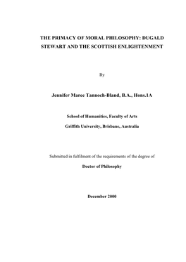 Dugald Stewart and the Scottish Enlightenment