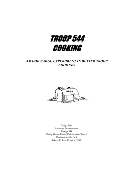 Troop 544 Cooking Cookbook