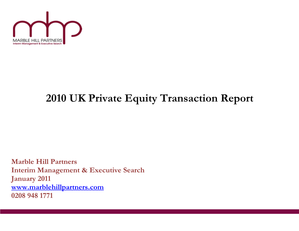2010 UK Private Equity Transaction Report
