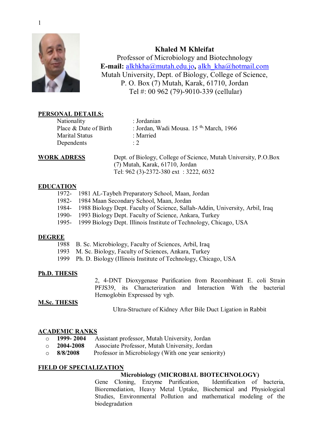 Khaled Khleifat CV.Pdf