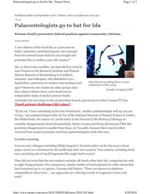 Palaeontologists Go to Bat for Ida : Nature News Page 1 of 3
