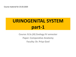 URINOGENITAL SYSTEM Part-1