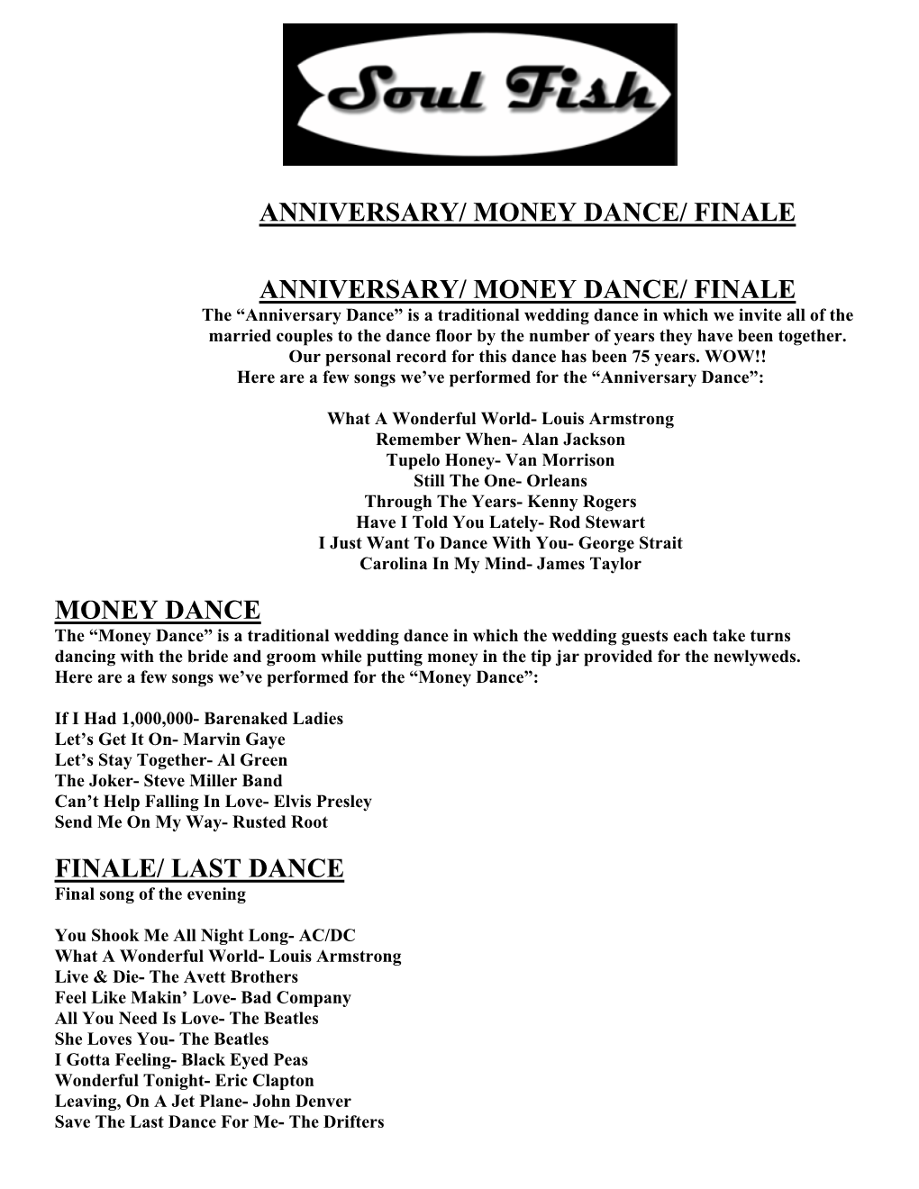 Money Dance/ Finale Anniversary