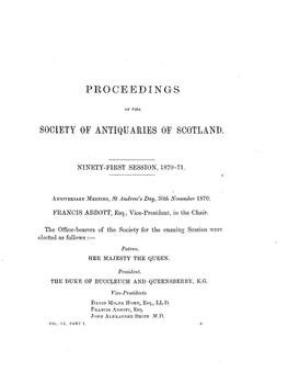 Proceedings Society of Antiquaries of Scotland