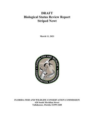 DRAFT Biological Status Review Report Striped Newt